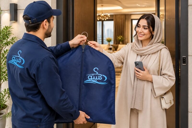 خشکشویی آنلاین یا سنتی؟ بررسی تفاوتها، هزینهها و کیفیت 5 تحویل لباس خشکشویی آنلاین کلینو